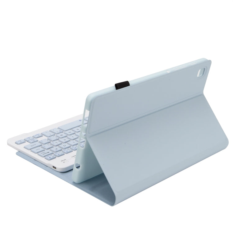A220 Candy Color TPU Detachable Bluetooth Keyboard Leather Case with Bracket For Samsung Galaxy Tab A7 Lite 8.7 T220 / T225(White Ice Orchid) - Samsung Keyboard by PMC TechLife | Online Shopping South Africa | PMC TechLife