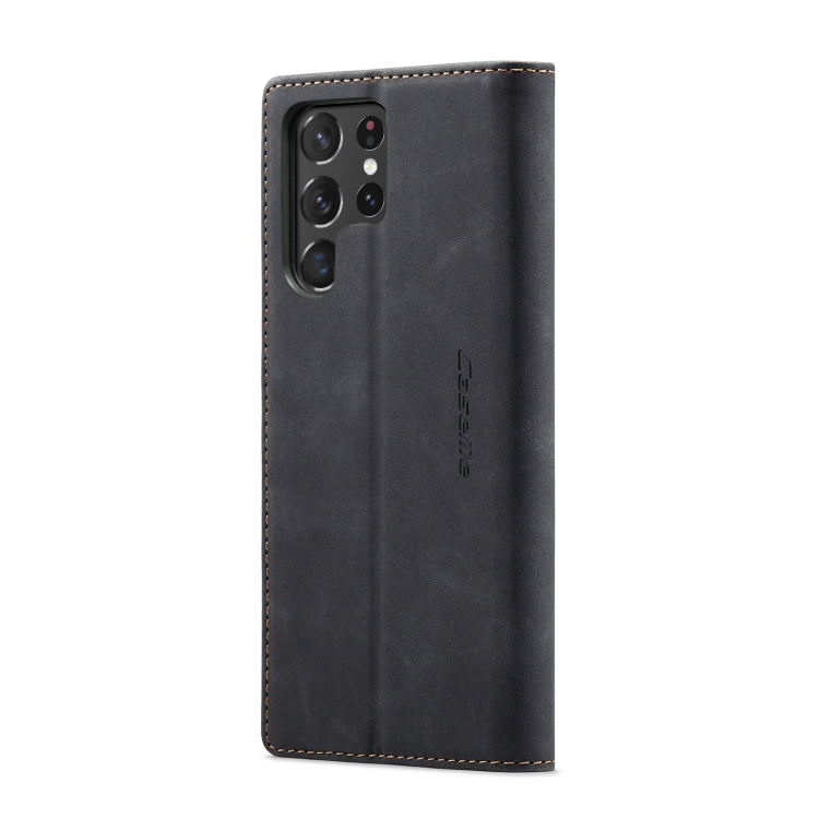 For Samsung Galaxy S22 Ultra 5G CaseMe 013 Multifunctional Leather Phone Case(Black)