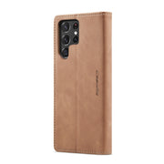 For Samsung Galaxy S22 Ultra 5G CaseMe 013 Multifunctional Leather Phone Case(Brown)