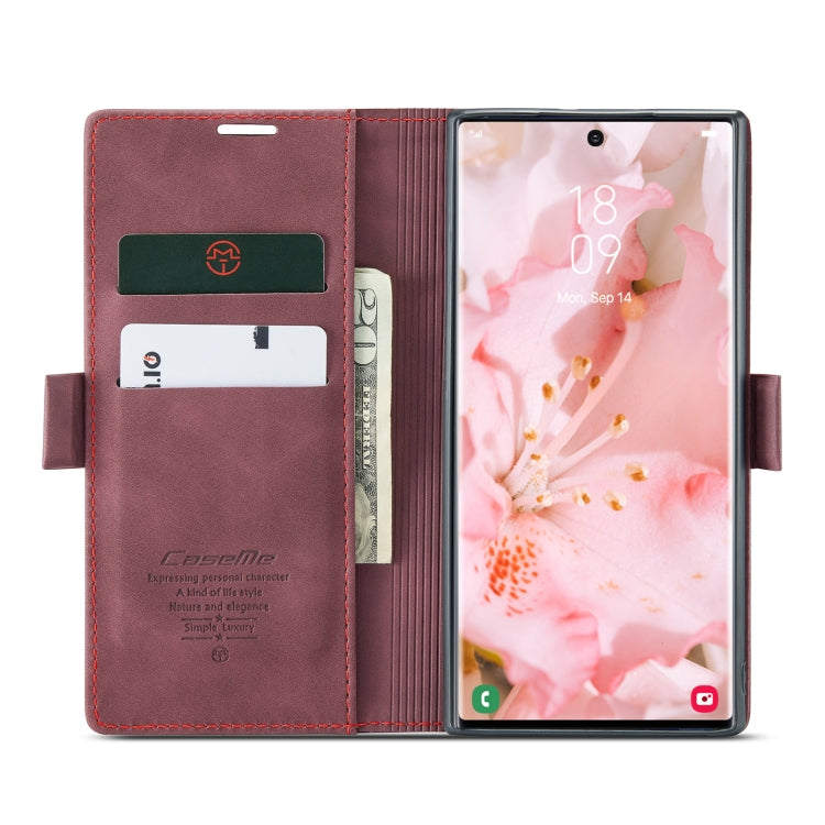 For Samsung Galaxy S22 Ultra 5G CaseMe 013 Multifunctional Leather Phone Case(Wine Red) - free shipping - PMC TechLife - Order now!
