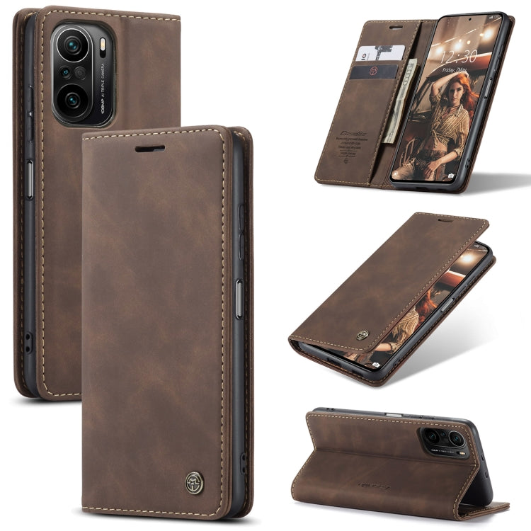 For Xiaomi Redmi K40 / K40 Pro / Poco F3／Mi 11i／Mi 11X／Mi 11X Pro CaseMe 013 Multifunctional Leather Phone Case(Coffee) - free shipping - PMC Jewellery - Order now!