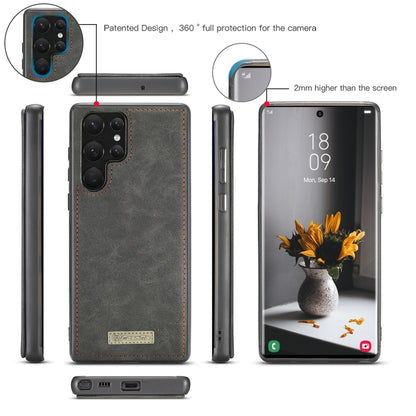 For Samsung Galaxy S22 Ultra 5G CaseMe-007 Detachable Multifunctional Leather Phone Case(Black) - free shipping - PMC Jewellery - Order now!