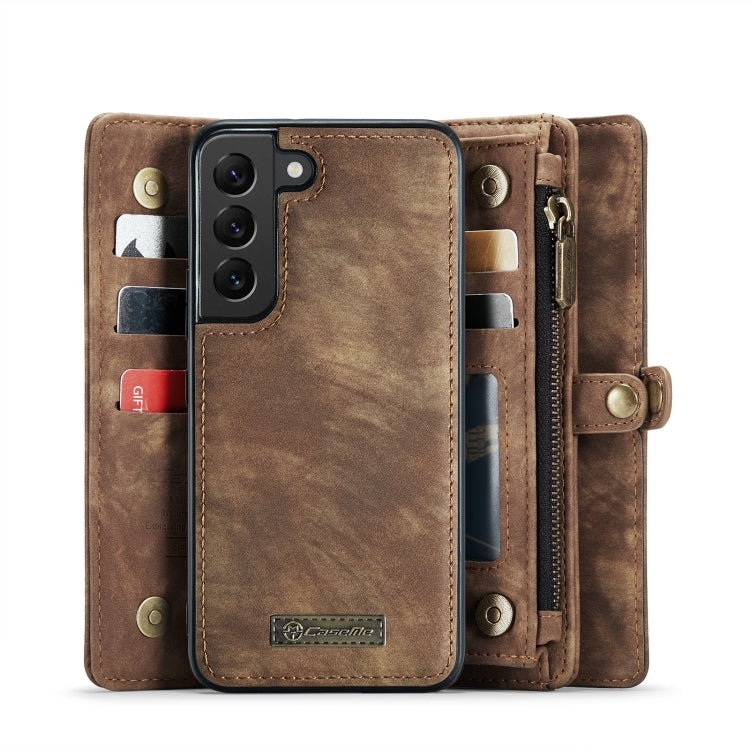 For Samsung Galaxy S22 5G CaseMe-008 Detachable Multifunctional Horizontal Flip Leather Case(Brown) - free shipping - PMC TechLife - Order now!