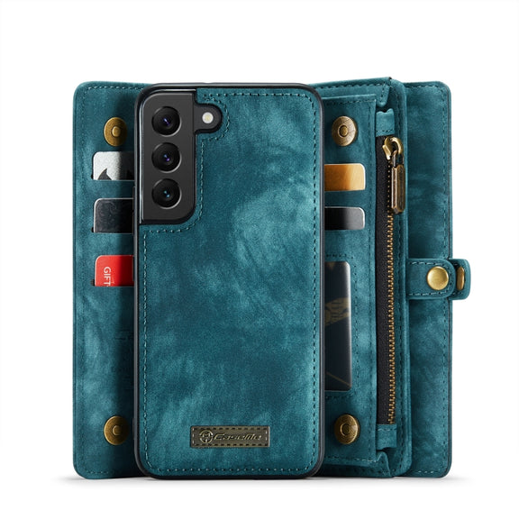 For Samsung Galaxy S22+ 5G CaseMe-008 Detachable Multifunctional Horizontal Flip Leather Case(Green)