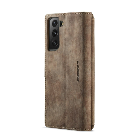 For Samsung Galaxy S22 5G CaseMe C30 Multifunctional Phone Leather Case with Holder & Card Slot & Wallet(Brown)