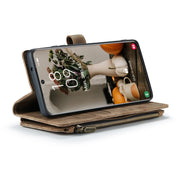 For Samsung Galaxy S22 5G CaseMe C30 Multifunctional Phone Leather Case with Holder & Card Slot & Wallet(Brown)
