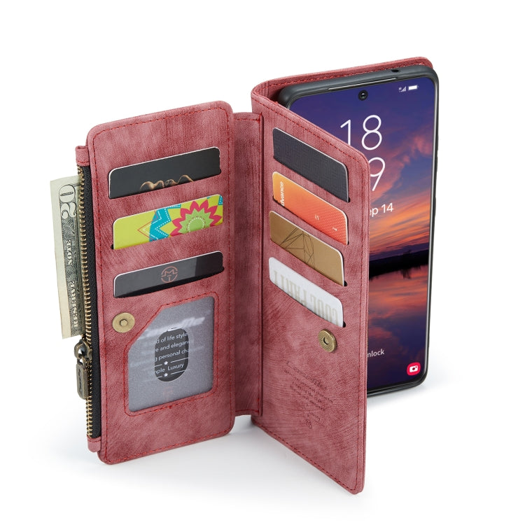 For Samsung Galaxy S22 5G CaseMe C30 Multifunctional Phone Leather Case with Holder & Card Slot & Wallet(Red) - free shipping - PMC Jewellery - Order now!