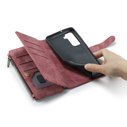 For Samsung Galaxy S22 5G CaseMe C30 Multifunctional Phone Leather Case with Holder & Card Slot & Wallet(Red) - free shipping - PMC Jewellery - Order now!