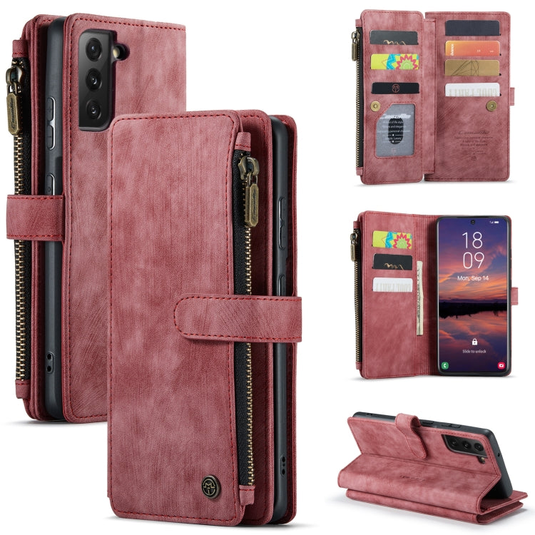 For Samsung Galaxy S22 5G CaseMe C30 Multifunctional Phone Leather Case with Holder & Card Slot & Wallet(Red) - free shipping - PMC Jewellery - Order now!