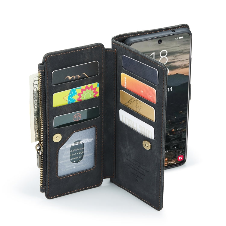 For Samsung Galaxy S22+ 5G CaseMe C30 Multifunctional Phone Leather Case with Holder & Card Slot & Wallet(Black)