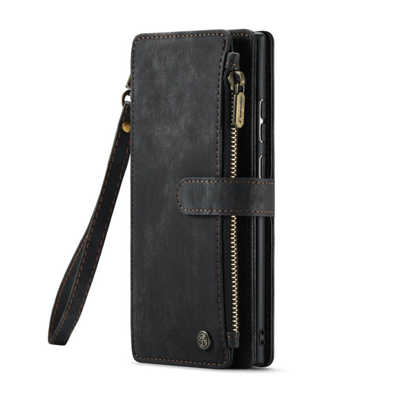 For Samsung Galaxy S22 Ultra 5G CaseMe C30 Multifunctional Phone Leather Case with Holder & Card Slot & Wallet(Black)