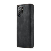For Samsung Galaxy S22 Ultra 5G CaseMe C30 Multifunctional Phone Leather Case with Holder & Card Slot & Wallet(Black)