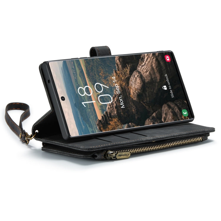 For Samsung Galaxy S22 Ultra 5G CaseMe C30 Multifunctional Phone Leather Case with Holder & Card Slot & Wallet(Black)
