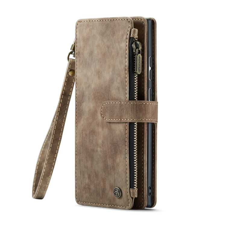 For Samsung Galaxy S22 Ultra 5G CaseMe C30 Multifunctional Phone Leather Case with Holder & Card Slot & Wallet(Brown)