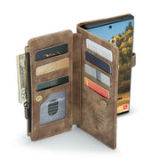 For Samsung Galaxy S22 Ultra 5G CaseMe C30 Multifunctional Phone Leather Case with Holder & Card Slot & Wallet(Brown)