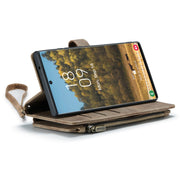For Samsung Galaxy S22 Ultra 5G CaseMe C30 Multifunctional Phone Leather Case with Holder & Card Slot & Wallet(Brown)