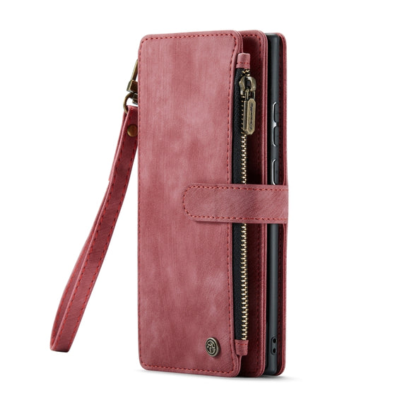 For Samsung Galaxy S22 Ultra 5G CaseMe C30 Multifunctional Phone Leather Case with Holder & Card Slot & Wallet(Red)