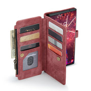 For Samsung Galaxy S22 Ultra 5G CaseMe C30 Multifunctional Phone Leather Case with Holder & Card Slot & Wallet(Red)
