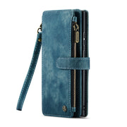 For Samsung Galaxy S22 Ultra 5G CaseMe C30 Multifunctional Phone Leather Case with Holder & Card Slot & Wallet(Blue)