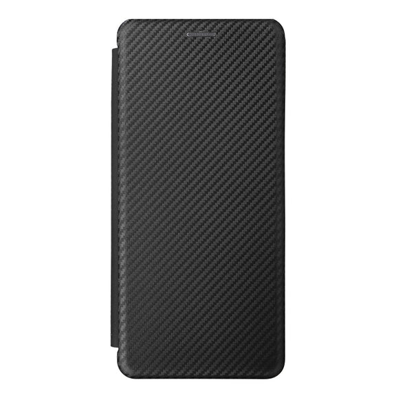 For Ulefone Note 12P Carbon Fiber Texture Horizontal Flip PU Phone Case(Black)
