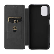 For Ulefone Note 12P Carbon Fiber Texture Horizontal Flip PU Phone Case(Black)
