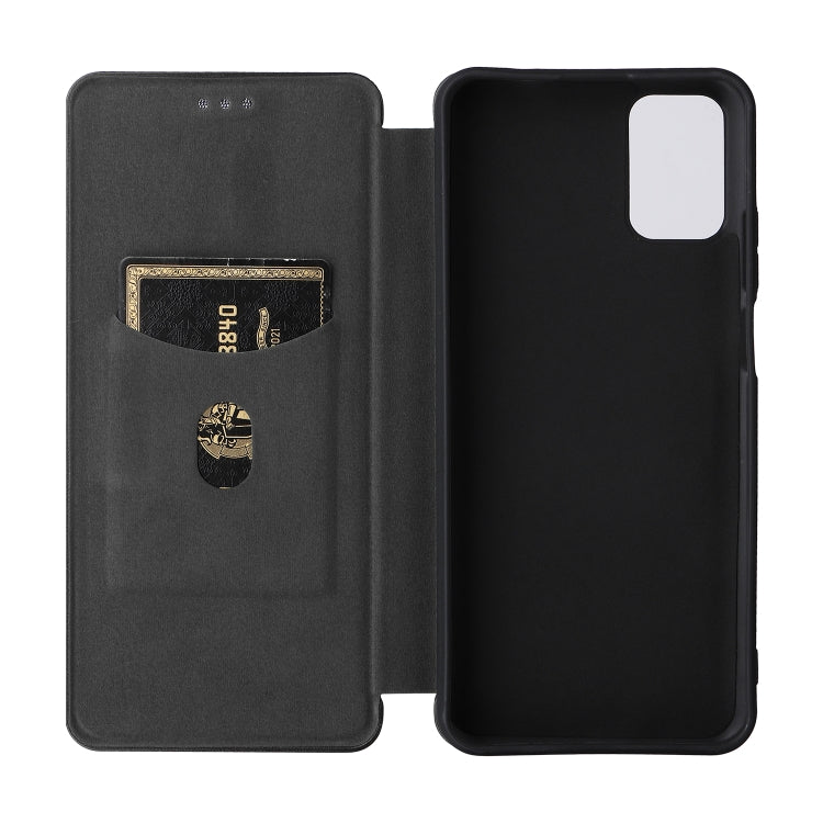 For Ulefone Note 12P Carbon Fiber Texture Horizontal Flip PU Phone Case(Black)