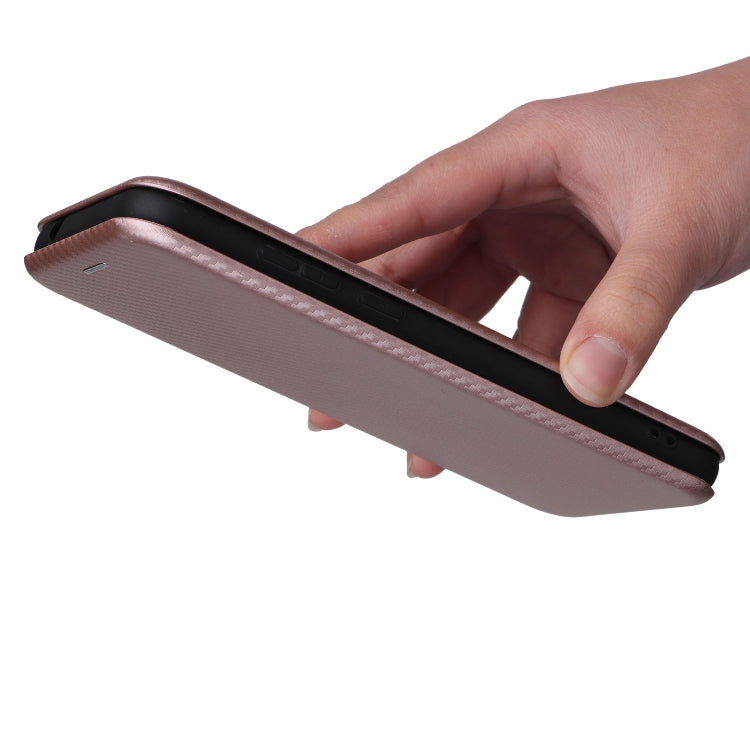For Blackview A55 Carbon Fiber Texture Horizontal Flip PU Phone Case(Pink) - More Brand by PMC TechLife | Online Shopping South Africa | PMC TechLife