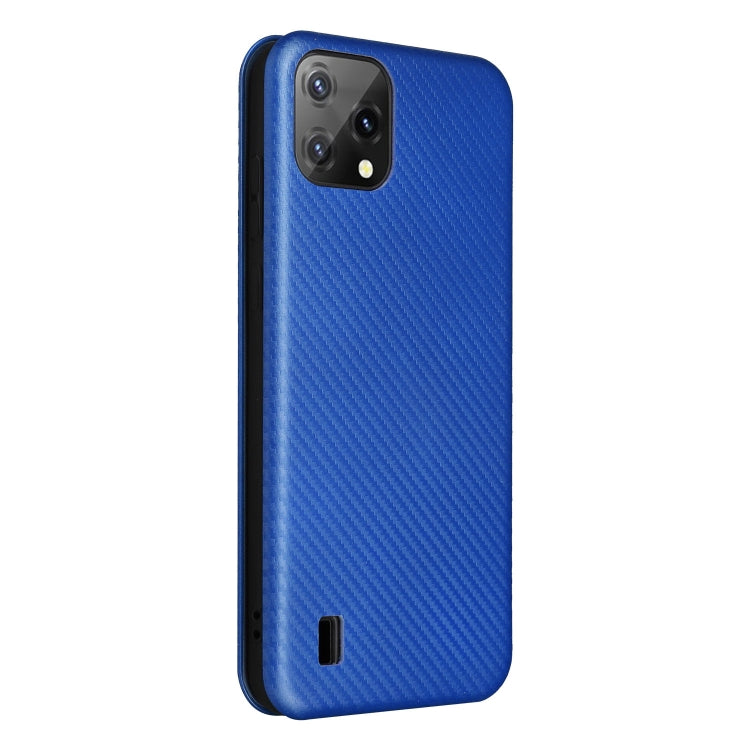 For Blackview A55 Carbon Fiber Texture Horizontal Flip PU Phone Case(Blue) - More Brand by PMC TechLife | Online Shopping South Africa | PMC TechLife | Buy Now Pay Later Mobicred