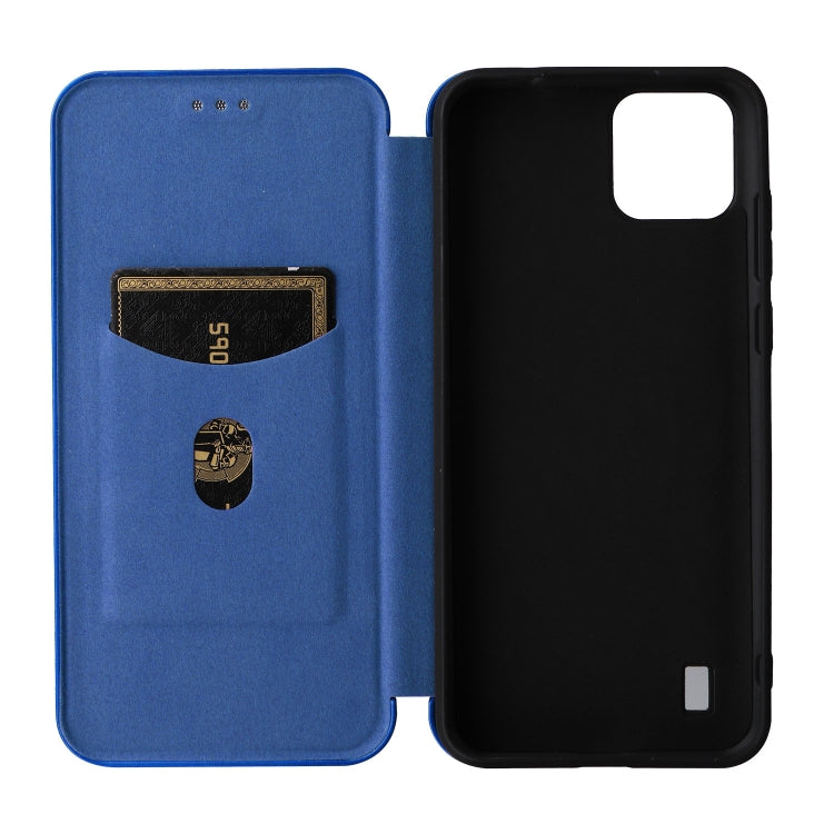 For Blackview A55 Carbon Fiber Texture Horizontal Flip PU Phone Case(Blue) - More Brand by PMC TechLife | Online Shopping South Africa | PMC TechLife | Buy Now Pay Later Mobicred