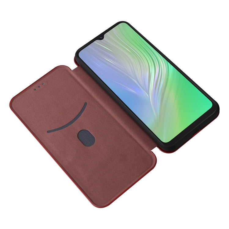 For Blackview A55 Carbon Fiber Texture Horizontal Flip PU Phone Case(Brown) - More Brand by PMC TechLife | Online Shopping South Africa | PMC TechLife | Buy Now Pay Later Mobicred