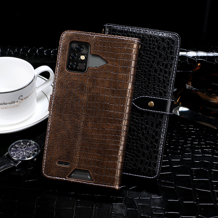 For Umidigi Bison Pro idewei Crocodile Texture Leather Phone Case(Dark Blue)