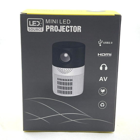 T400 100 inch Screen 3000 Lumens LED Mini Projector, Plug Type:UK Plug(Black White)