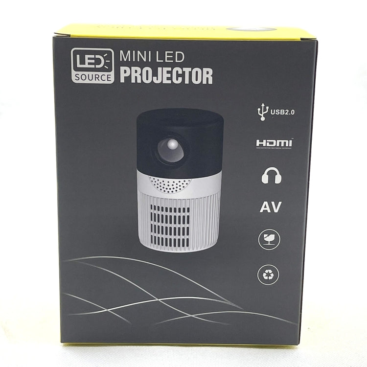 T400 100 inch Screen 3000 Lumens LED Mini Projector, Plug Type:UK Plug(Black White)
