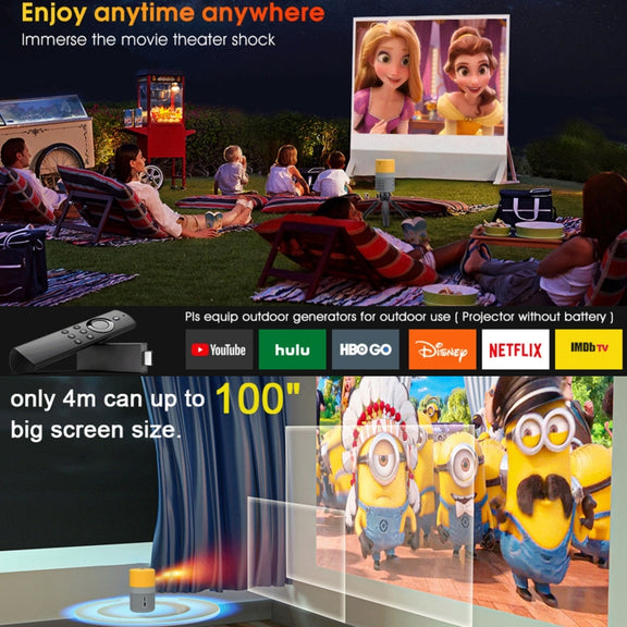 T400 100 inch Screen 3000 Lumens LED Mini Projector, Plug Type:AU Plug(Grey Yellow)