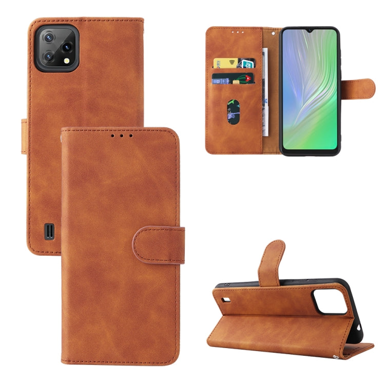 For Blackview A55 Skin Feel Magnetic Buckle Leather Phone Case(Brown) - More Brand by PMC TechLife | Online Shopping South Africa | PMC TechLife | Buy Now Pay Later Mobicred