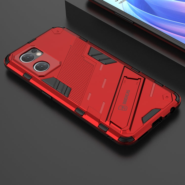 For OPPO Reno7 5G Global / Find X5 Lite Punk Armor 2 in 1 PC + TPU Shockproof Phone Case with Invisible Holder(Red) - OPPO Cases by PMC TechLife | Online Shopping South Africa | PMC TechLife | Buy Now Pay Later Mobicred
