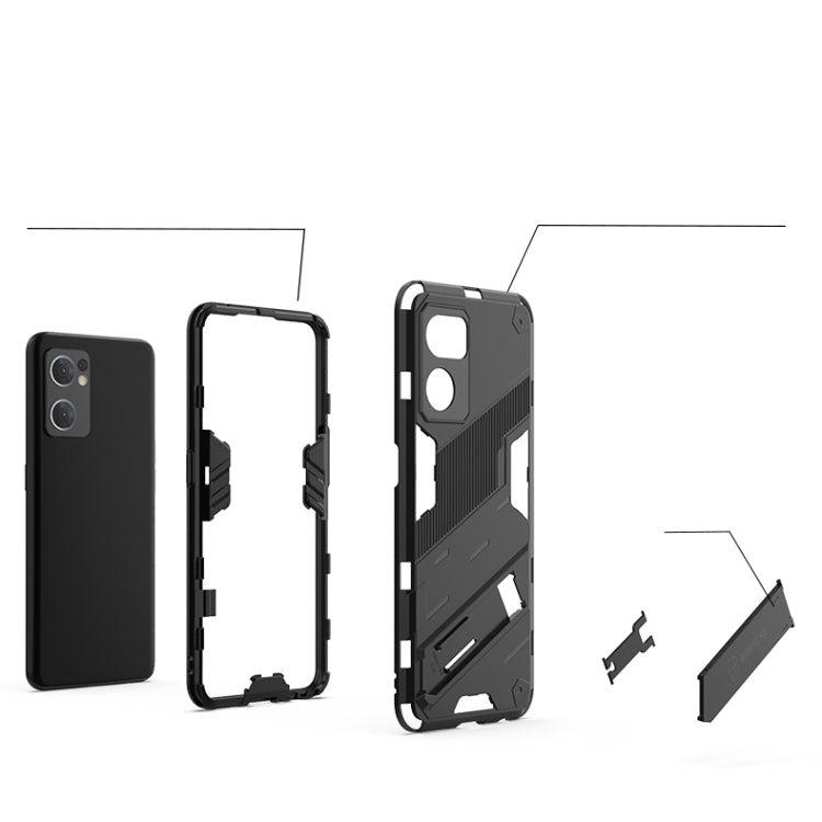 For OPPO Reno7 5G Global / Find X5 Lite Punk Armor 2 in 1 PC + TPU Shockproof Phone Case with Invisible Holder(Red) - OPPO Cases by PMC TechLife | Online Shopping South Africa | PMC TechLife | Buy Now Pay Later Mobicred