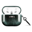 Oil Wax Leather Texture Earphone Protective Case with Hang Buckle For AirPods 3(Dark Green) - For AirPods 3 by PMc TechLife | Online Shopping South Africa | PMc TechLife | Buy Now Pay Later Mobicred
