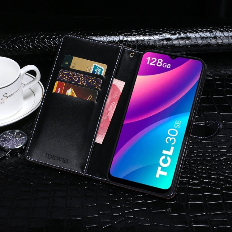 For TCL 30 SE idewei Crocodile Texture Leather Phone Case(Black) - free shipping - PMC Jewellery - Order now!