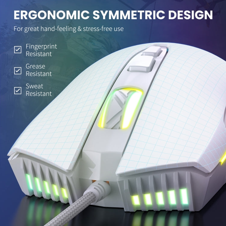 ONIKUMA CW905 RGB Lighting Wired Mouse(White) - free shipping - PMC Jewellery - Order now!