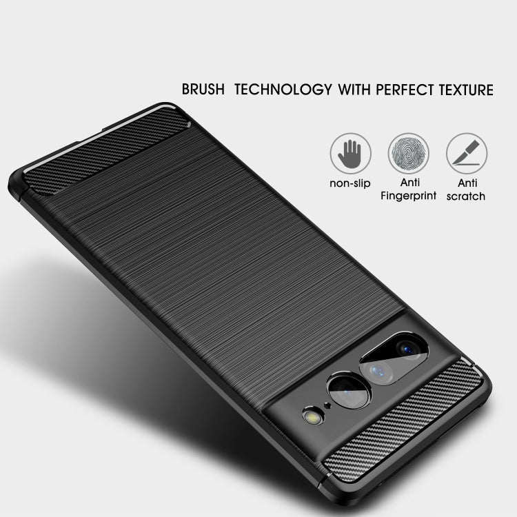 For Google Pixel 7 Pro 5G Brushed Texture Carbon Fiber TPU Phone Case(Black) - free shipping - PMC TechLife - Order now!