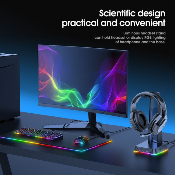 ONIKUMA ST-2 RGB Lighting Headset Holder Stand(Black)