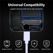 USB to Micro USB Copper Core Charging Cable, Cable Length:30cm(Black)