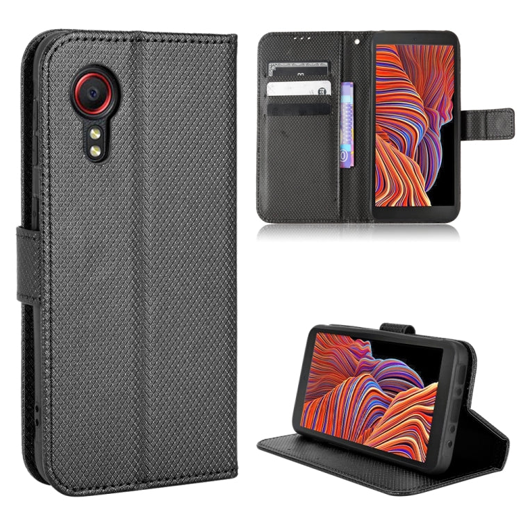 For Samsung Galaxy Xcover 5 Diamond Texture Leather Phone Case(Black) - Galaxy Phone Cases by PMC TechLife | Online Shopping South Africa | PMC TechLife