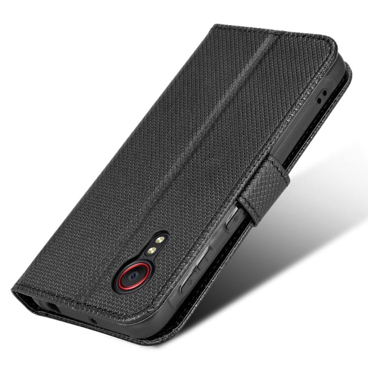 For Samsung Galaxy Xcover 5 Diamond Texture Leather Phone Case(Black) - Galaxy Phone Cases by PMC TechLife | Online Shopping South Africa | PMC TechLife