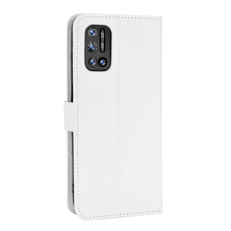 For DOOGEE N40 Pro Diamond Texture Leather Phone Case(White) - Doogee Cases by PMC TechLife | Online Shopping South Africa | PMC TechLife | Buy Now Pay Later Mobicred