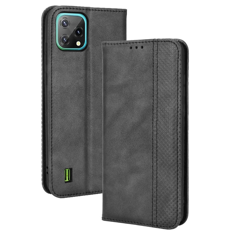 For Blackview A55 Magnetic Buckle Retro Crazy Horse Leather Phone Case(Black) - free shipping - PMC TechLife - Order now!