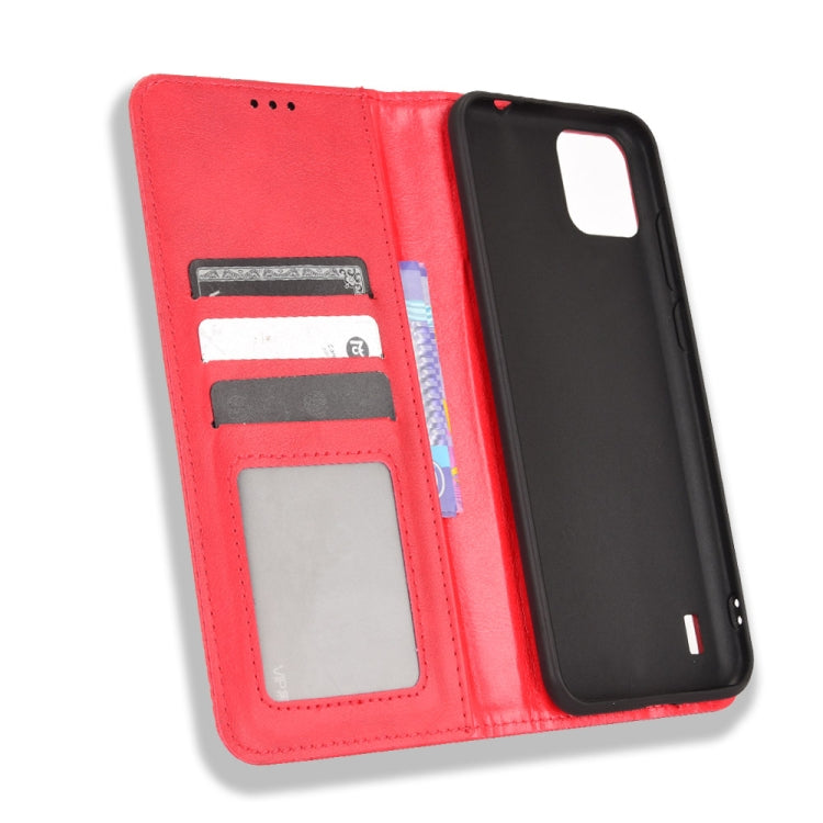 For Blackview A55 Magnetic Buckle Retro Crazy Horse Leather Phone Case(Red) - More Brand by PMC TechLife | Online Shopping South Africa | PMC TechLife | Buy Now Pay Later Mobicred