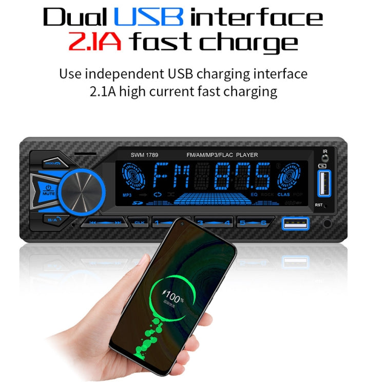 SWM-1789 Car Radio Receiver Bluetooth 5.1 MP3 Player with Remote Control - Car MP3 & MP4 & MP5 by PMC TechLife | Online Shopping South Africa | PMC TechLife | Buy Now Pay Later Mobicred