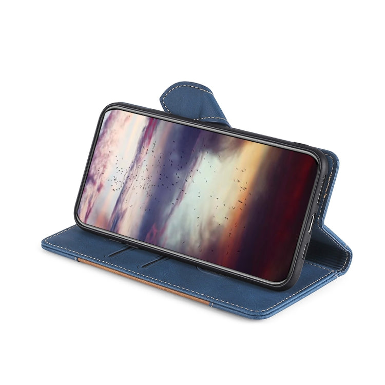 For Doogee N40 Pro Skin Feel Straw Hat Magnetic Buckle Leather Phone Case(Blue) - Doogee Cases by PMC TechLife | Online Shopping South Africa | PMC TechLife | Buy Now Pay Later Mobicred